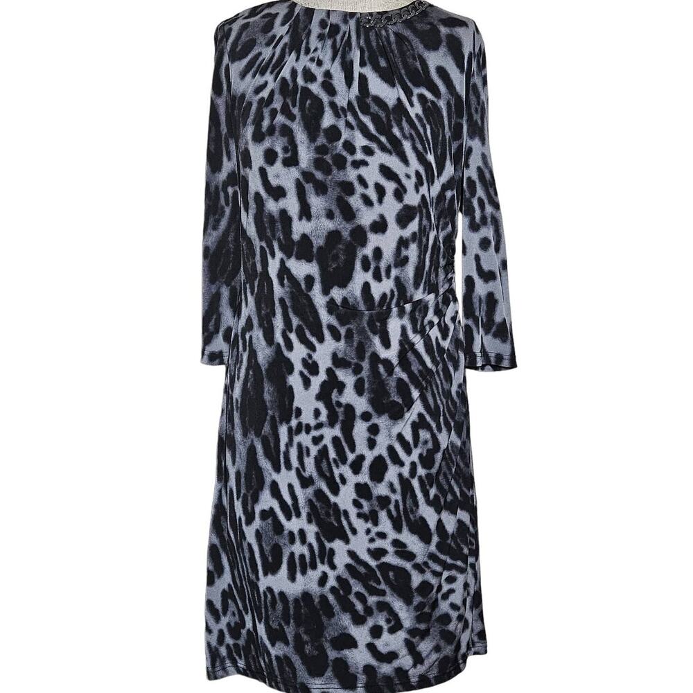 Tahari Animal Print Knee Length Dress Size 8